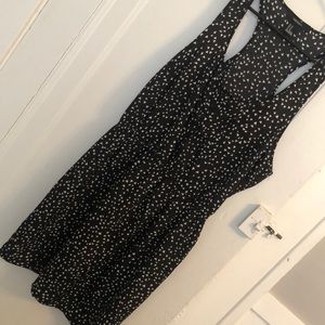 Silk Black patterned mini dress